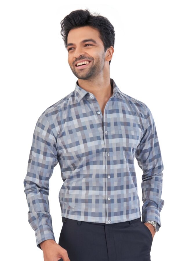 Checks Club Grey Shirt for Mens By Chessline Clothing Company