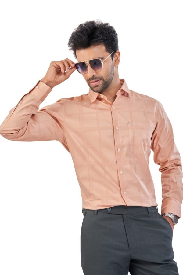 Chessline Clothing's Pastel Self Checks Semi-Formal Shirt For Men's